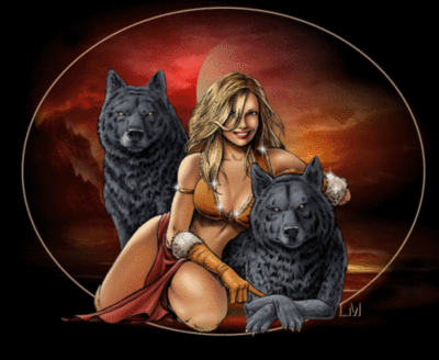 girl with Wolves
