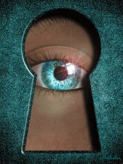 eye in keyhole