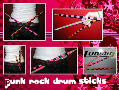 Pink rock drum sticks