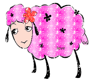 Glitter Cute Pink Sheep