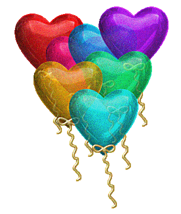 Glitter balloons hearts