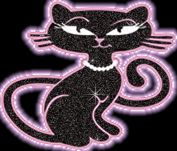 Glitter Black Cat