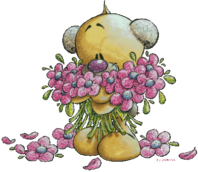Glitter Bear with Flowers