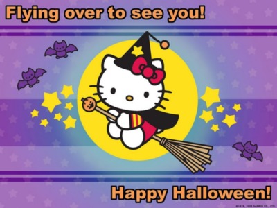Hello Kitty Flying over to see you! Happy Helloween!