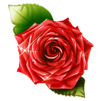 Glitter Flowers Red Rose