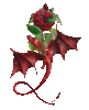 Glitter Dragon with Red Rose