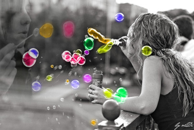 Girl & soap bubbles