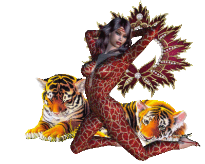 Girl with tigers
