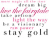 More magic all the time dream big live the fairytale take action light the way be a visionary raw power stay gold