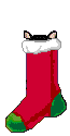 Christmas sock with kitten