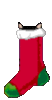 Christmas sock with kitten