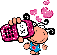 Girl in love with pink phone