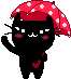 Black Cat with Umbrella