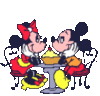 Minnie and Mickey Mouse in love