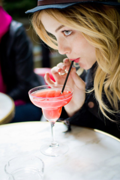 Girl drinking coctail