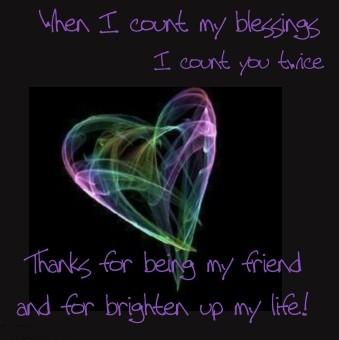 When I cant my blessings I cant you twice Thanks for being my friend and for brigthen up my life!