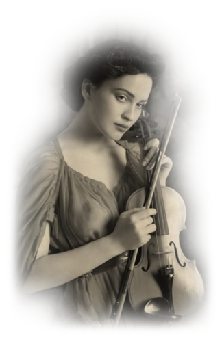 Retro Girl with violin