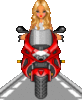 Blonde Girl & bike. Live speed