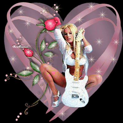 Sexy girl with guitar Heart