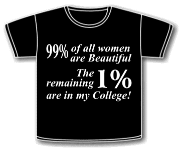 99% of all women are Beautiful The remaning 1% are in my College!