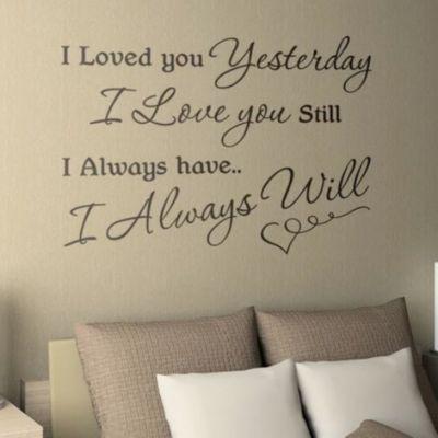 I Loved you Yesterday I love you Still I always have.. I always will