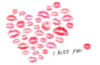 I kiss you Lips Heart