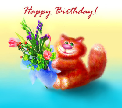 Happy Birthday! Red cat