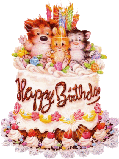 Happy Birthday Cake Cute animals