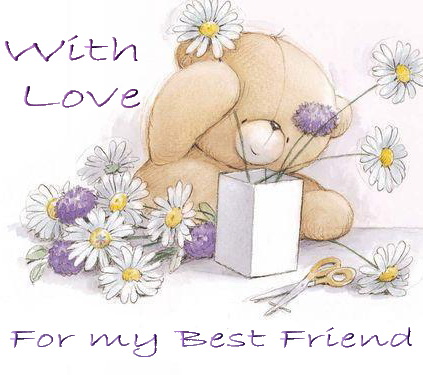 With Love for my Best Friend Teddy Bear with flowers