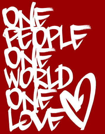One people one world one love Heart