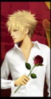 Anime guy with red rose