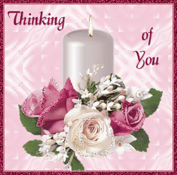 Thinking of You Candle & roses