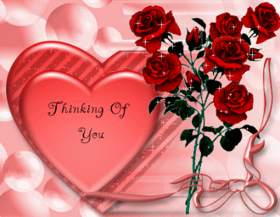 Thinking of You Heart & red roses