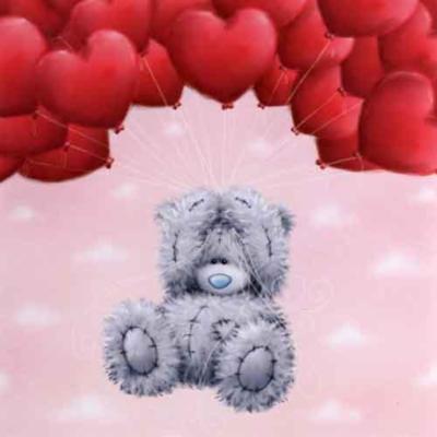 With Love for you Teddy Bear with ballons Hearts