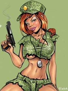 Sexy girl with gun