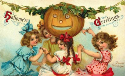 Halloween Greetings Retro card