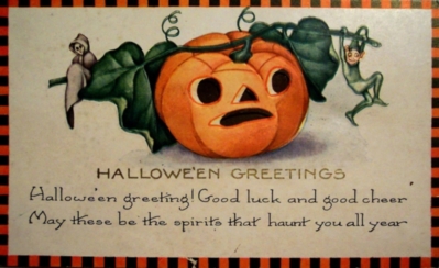 Halloween Greetings Retro card