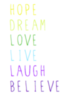 Hope Dream Love Live Laugh Believe