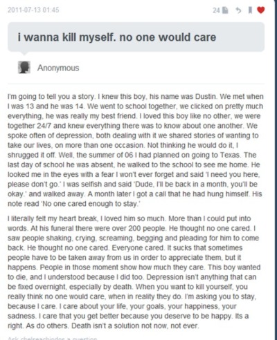 I wanna kill myself. No one would care...