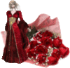 Girl & red roses