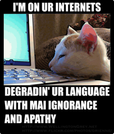 LOLCat: I'm On UR Internets, Degradin' UR Language with Mai Ignorance and Apathy