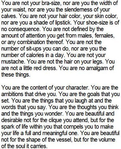 You are the content of your character