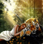 Girl with tiger