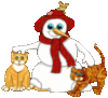 Snowman & cats: Merry Christmas! 
