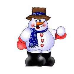 Snowman with snowball