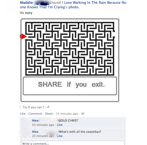 Share if you exit. - With all the swastikas?