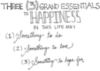 Three grand essentials to happiness