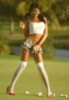 Sexy girl playing golf