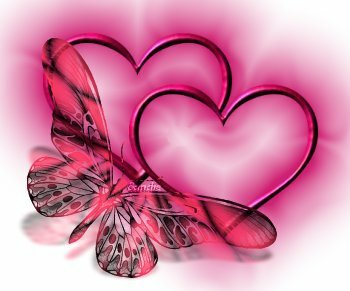 Happy Valentine Day: Butterfly With Hearts