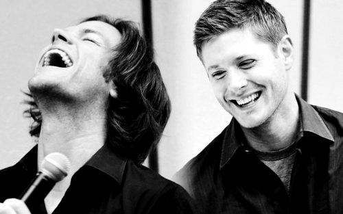 Jensen Ackles and Jared Padalecki laughing